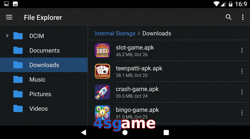 Main screen of 4Sgame gameapk page for PK players
